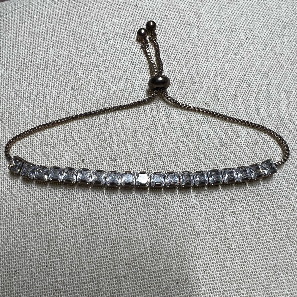 Rose Gold Adjustable Rhinestone Bracelet
